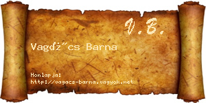 Vagács Barna névjegykártya